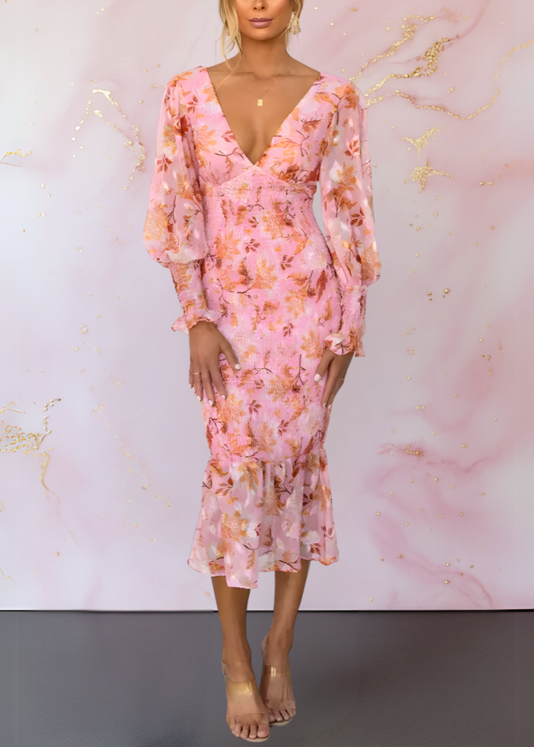 Bianca - Elegant and Chic Floral Dress