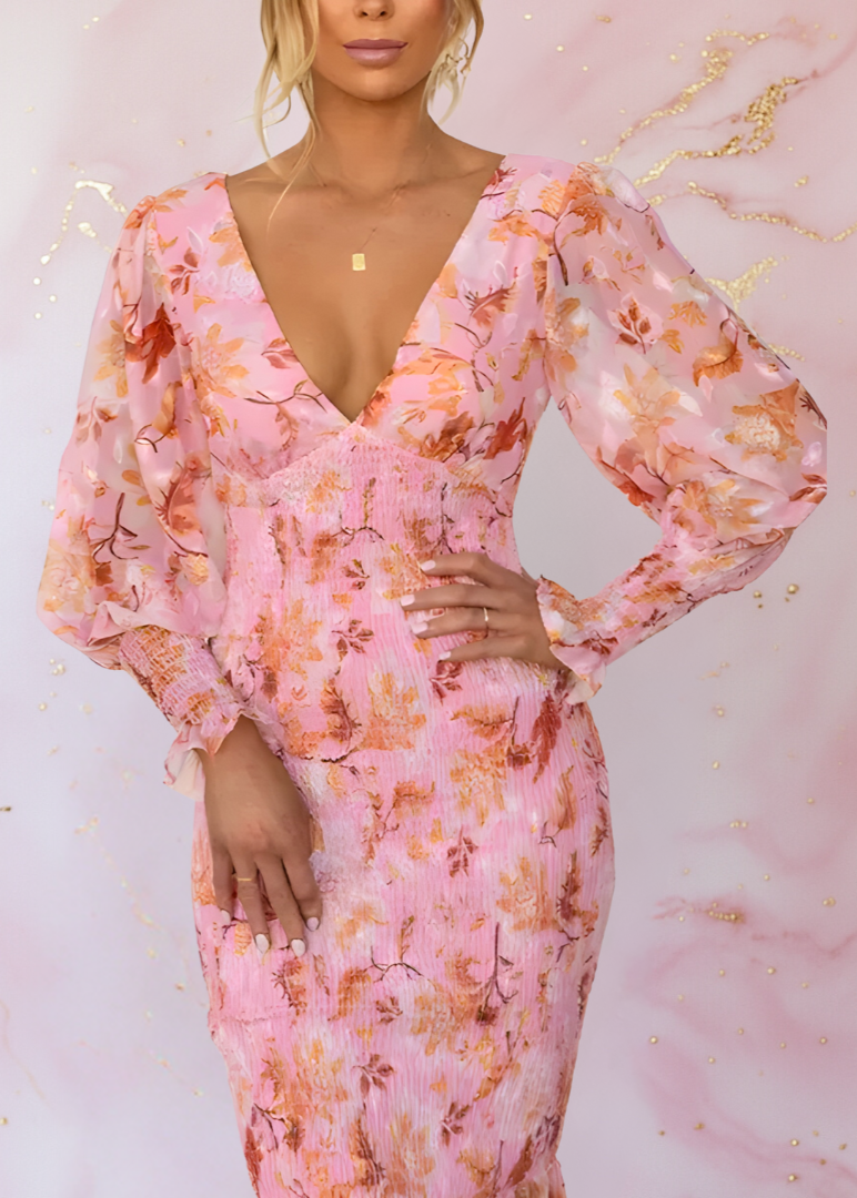 Bianca - Elegant and Chic Floral Dress