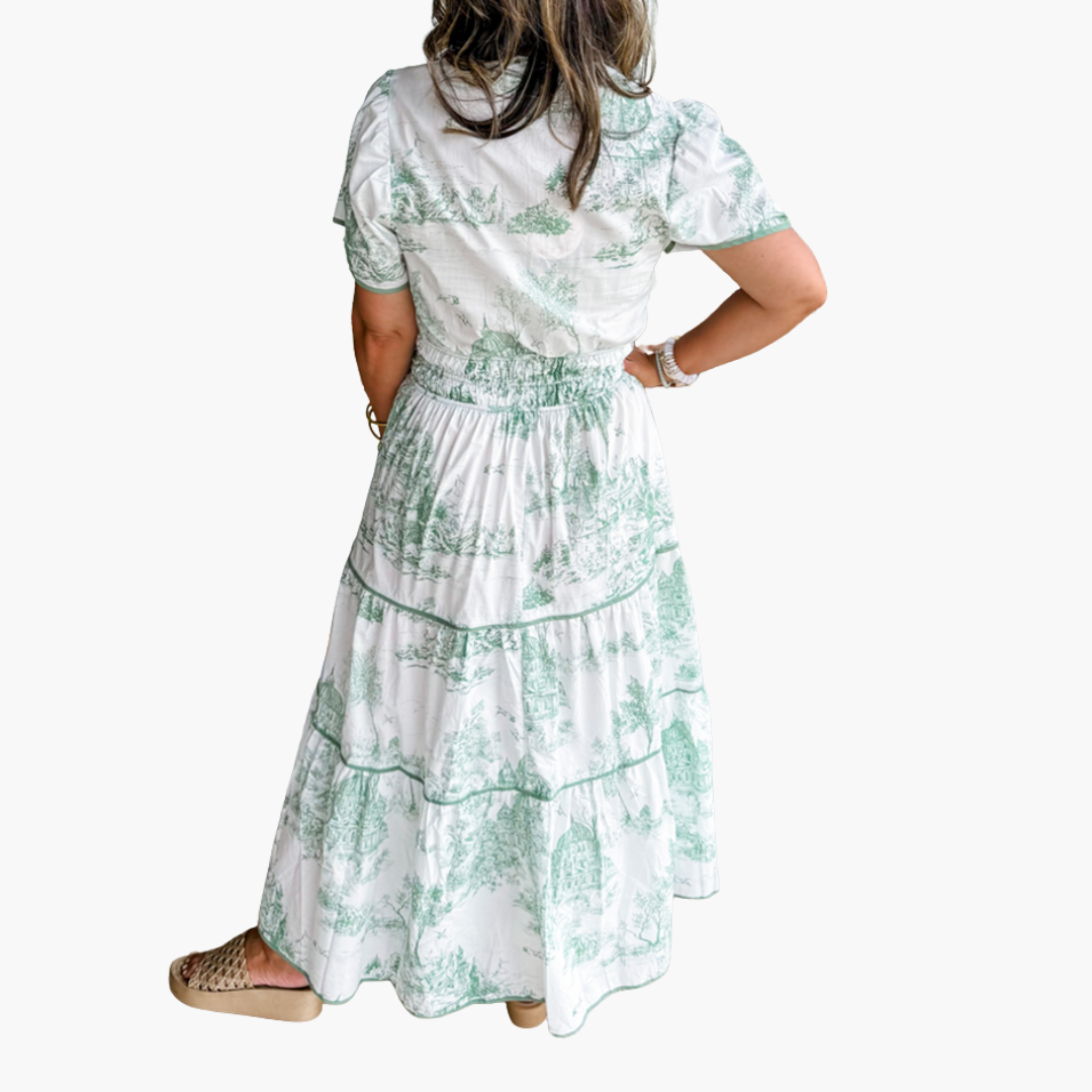 Elza - Classic Toile Maxi Dress