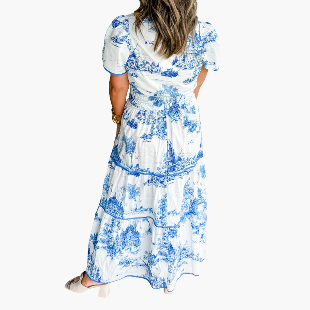 Elza - Classic Toile Maxi Dress