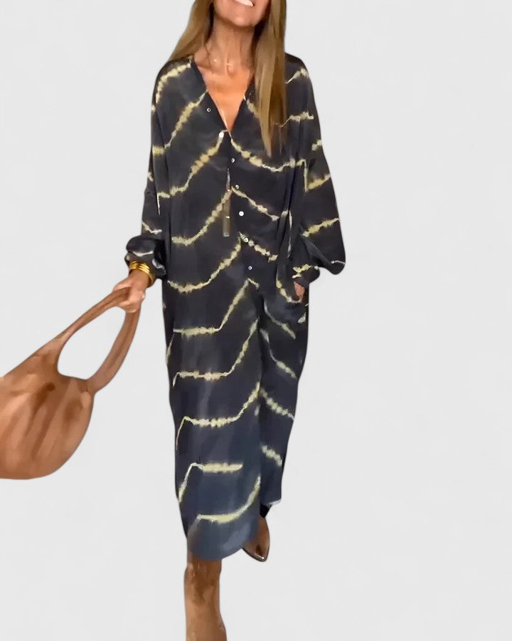 Lotte - Elegant Boho Striped Maxi Dress