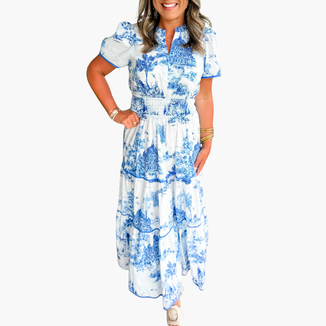 Elza - Classic Toile Maxi Dress