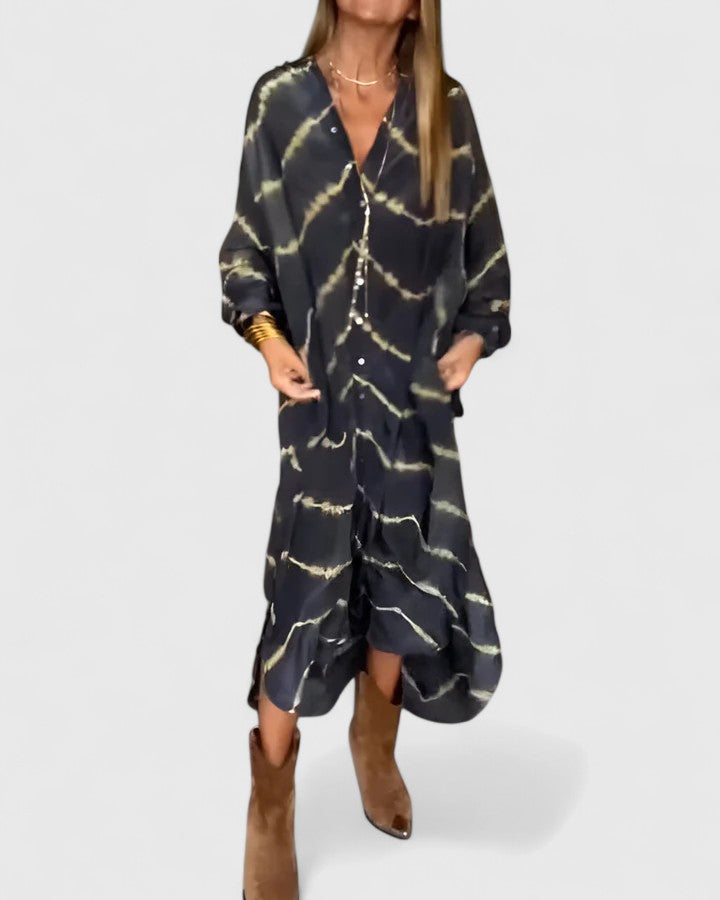 Lotte - Elegant Boho Striped Maxi Dress
