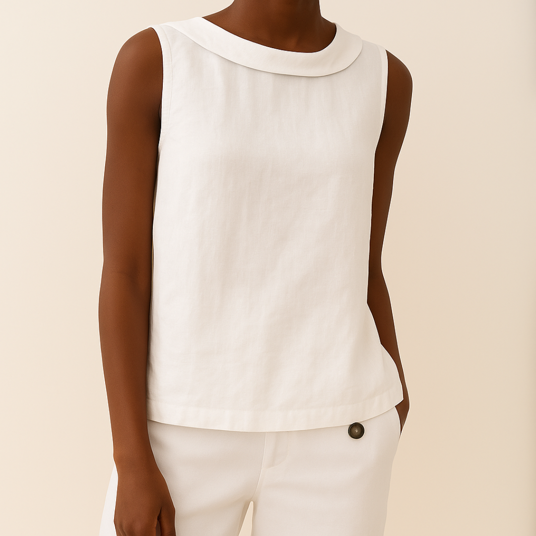Layla – Sleeveless Roll Collar Top