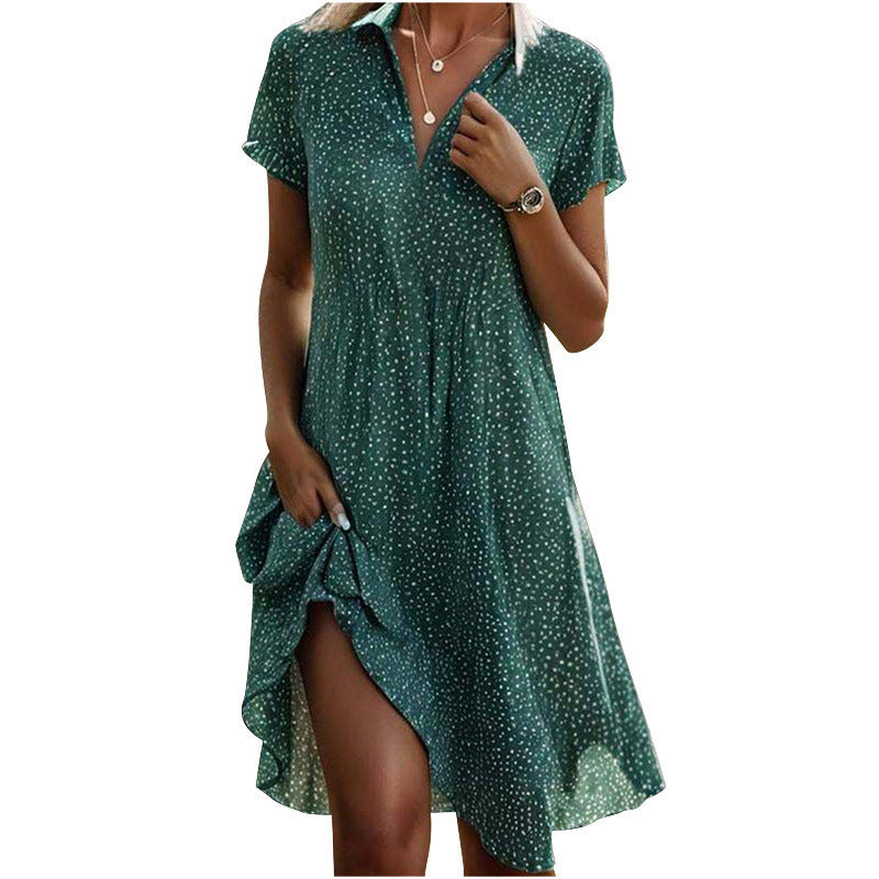 Halsey – Relaxed Dot Print Shirt Dress