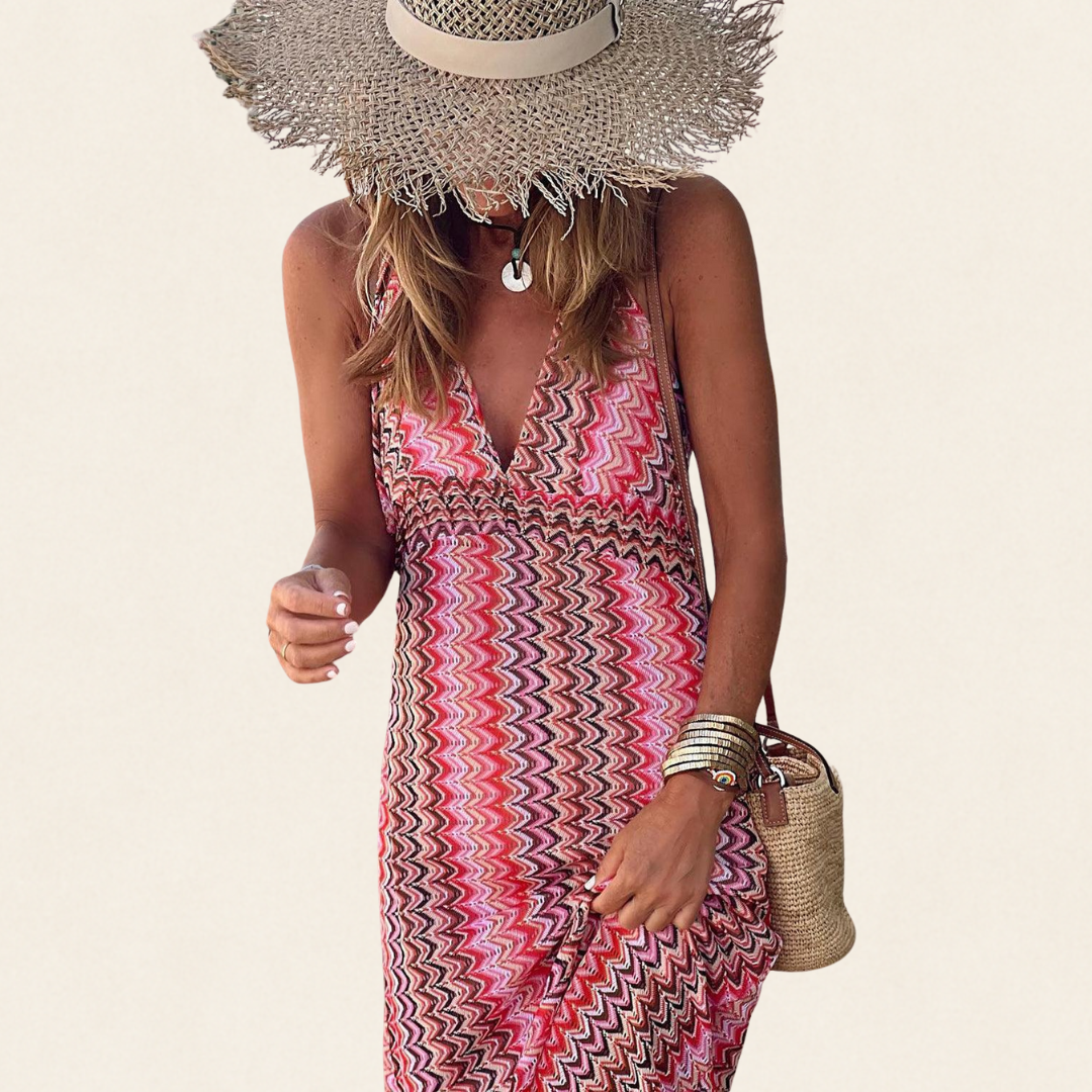 Lana - Tribale Boho Halterneck Maxi Dress