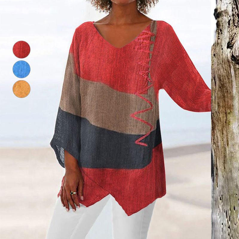 Hella - Artistic V-Neck Tunic – Creative, Airy & Stylish
