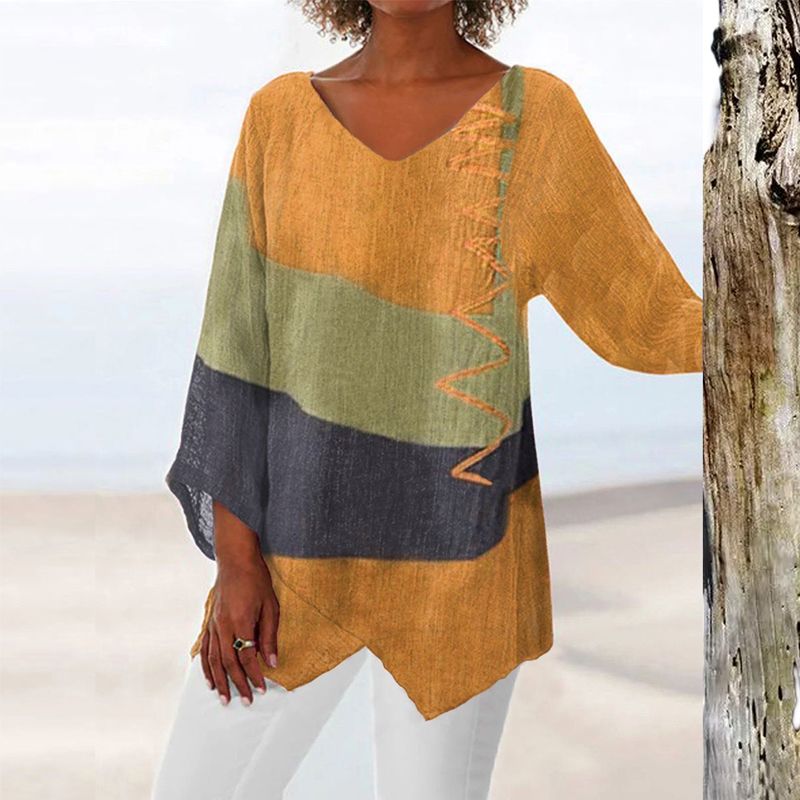 Hella - Artistic V-Neck Tunic – Creative, Airy & Stylish
