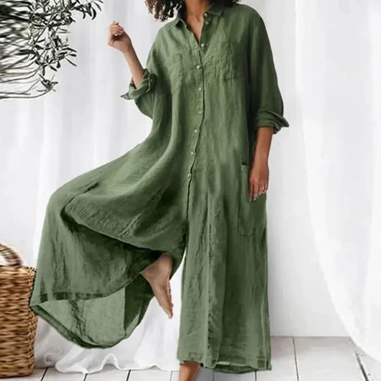 Francesca – Oversized Button-Down Jumpsuit