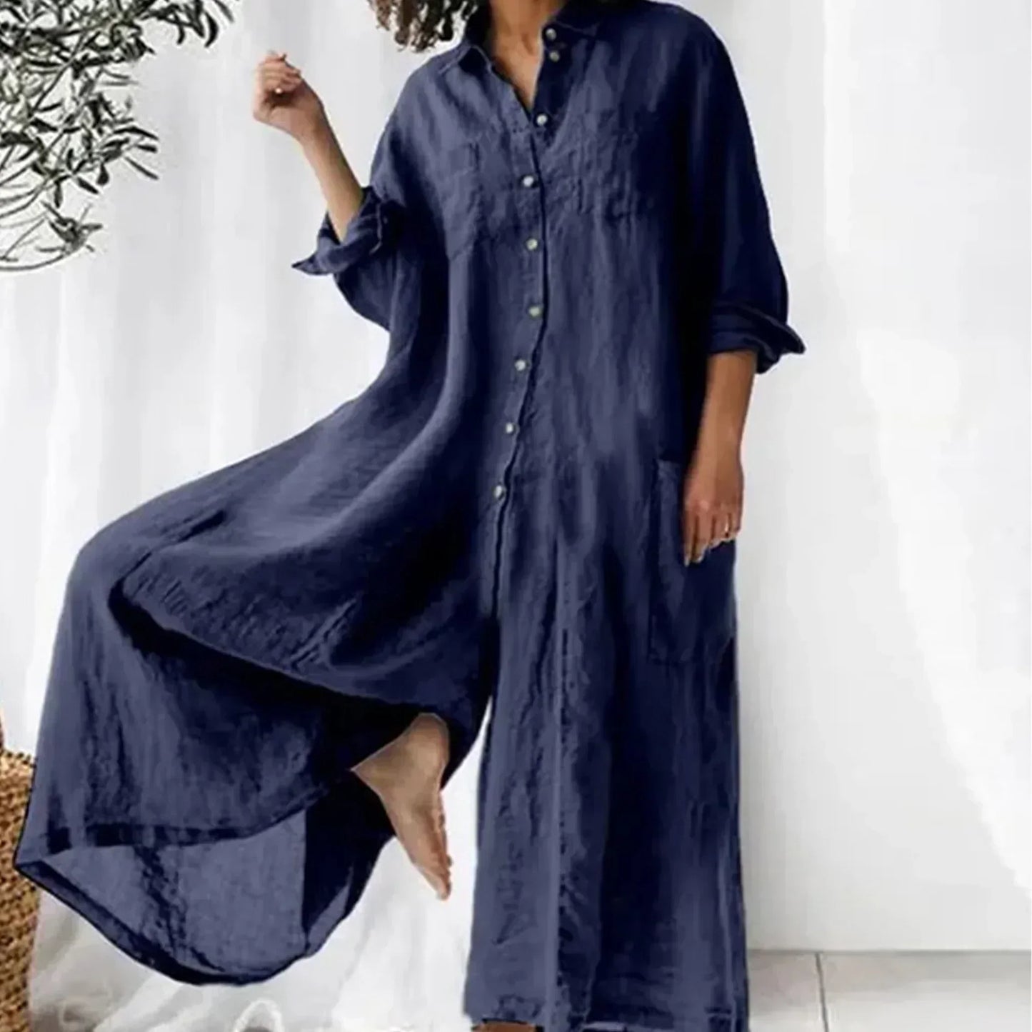 Francesca – Oversized Button-Down Jumpsuit