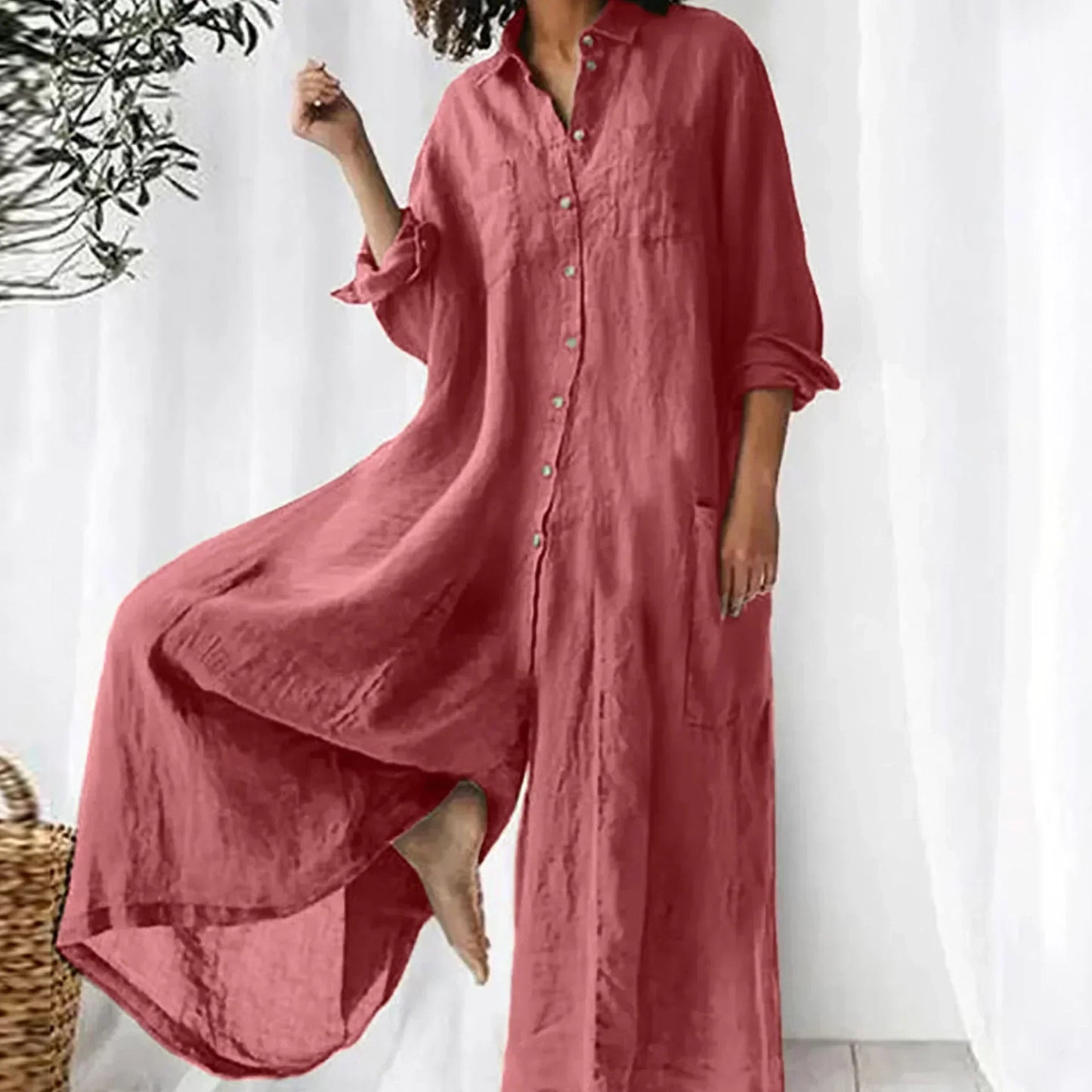 Francesca – Oversized Button-Down Jumpsuit