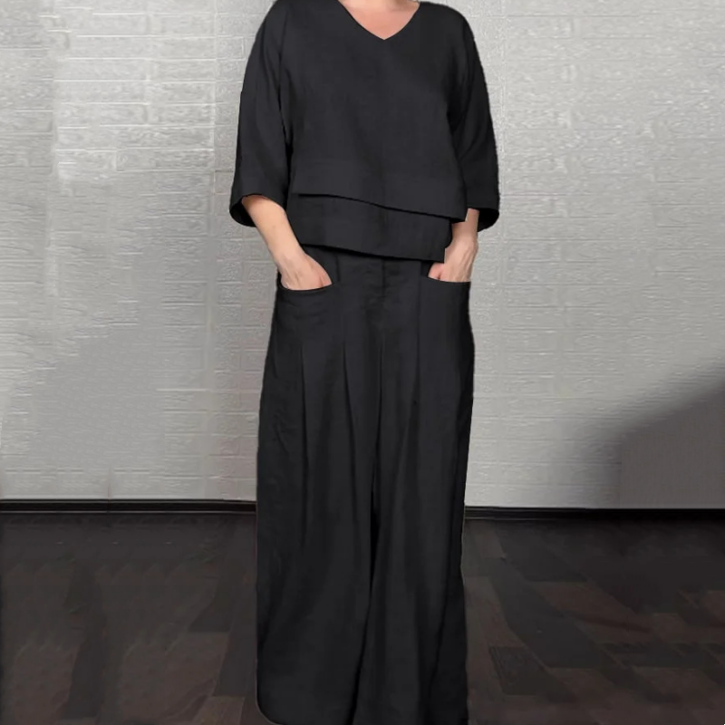 Angelica - Minimalist Wide-Leg Set
