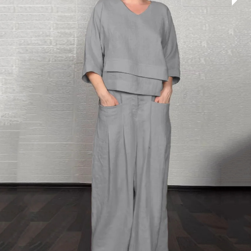 Angelica - Minimalist Wide-Leg Set