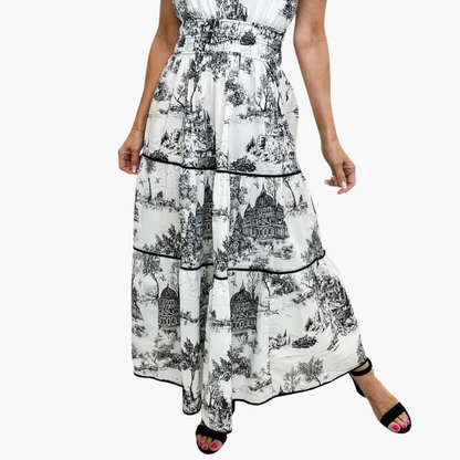 Elza - Classic Toile Maxi Dress