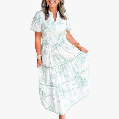 Elza - Classic Toile Maxi Dress