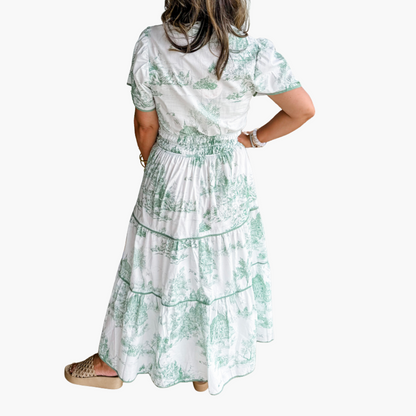 Elza - Classic Toile Maxi Dress