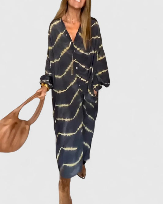 Lotte - Elegant Boho Striped Maxi Dress