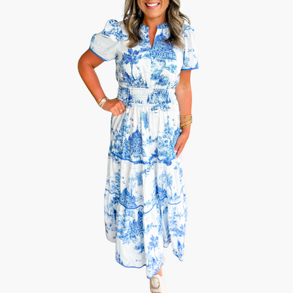 Elza - Classic Toile Maxi Dress