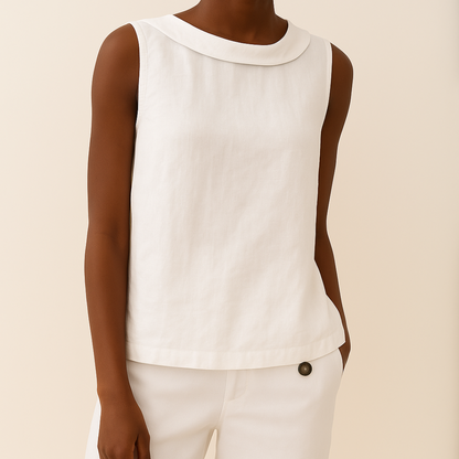 Layla – Sleeveless Roll Collar Top