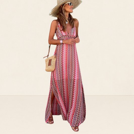 Lana - Tribale Boho Halterneck Maxi Dress