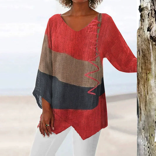 Hella - Artistic V-Neck Tunic – Creative, Airy & Stylish