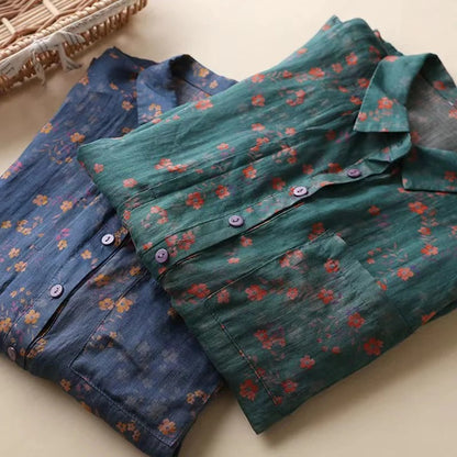 Mabel – Floral Half-Placket blouse