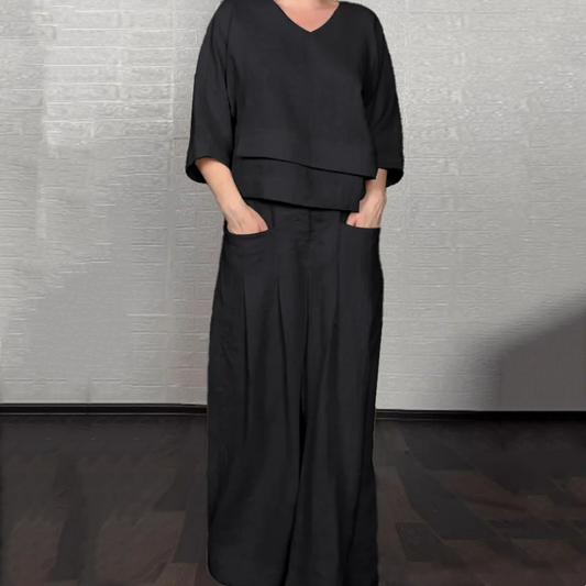 Angelica - Minimalist Wide-Leg Set