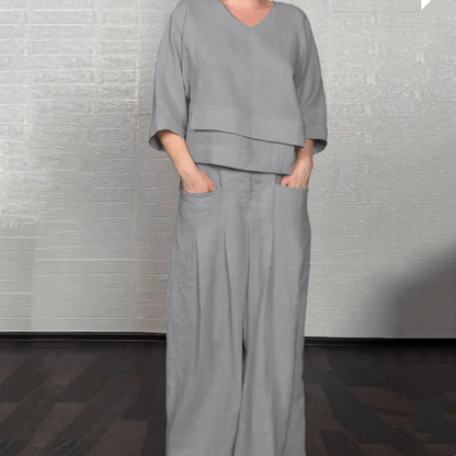 Angelica - Minimalist Wide-Leg Set